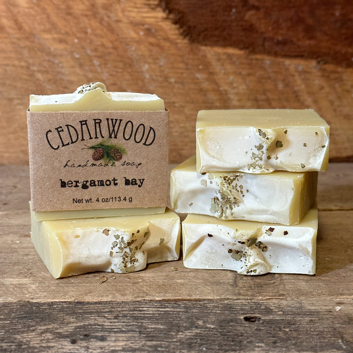 Five bars of Bergamot bay handmade soap