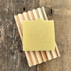 Bergamot bay handmade soap on wood soap dish