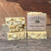 Five Lemon poppy seed handmade soap bars