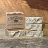 Five bars of milk chocolate mint handmade soap