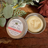 Rose-scented lotion bar with bee imprint design in aluminum tin