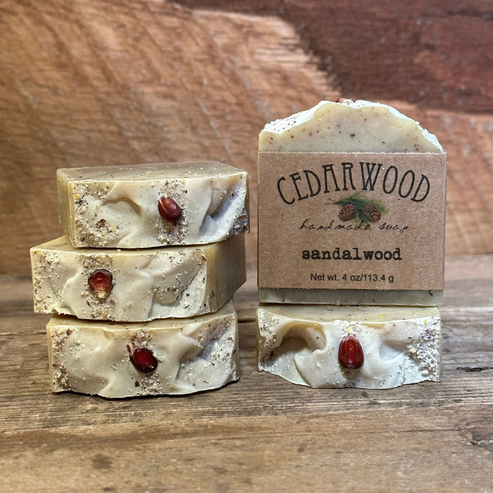 Five bars of sandalwood handmade soap